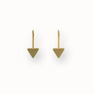 Gold matte-finished triangle drops earrings
